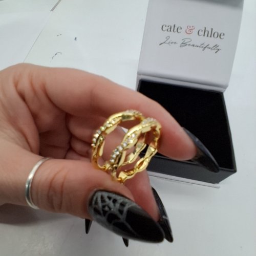 WOMENS CATE & CHLOE LAUREN TWIST HOOP EARRINGS - GOLD TONE/20 MM(STYLE: CCDE22237ER-YG) image 4
