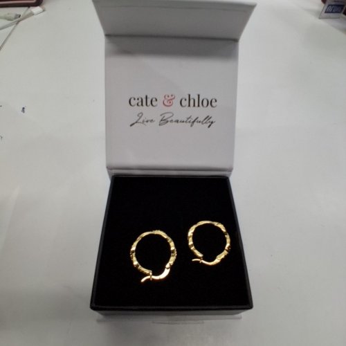 WOMENS CATE & CHLOE LAUREN TWIST HOOP EARRINGS - GOLD TONE/20 MM(STYLE: CCDE22237ER-YG) image 5