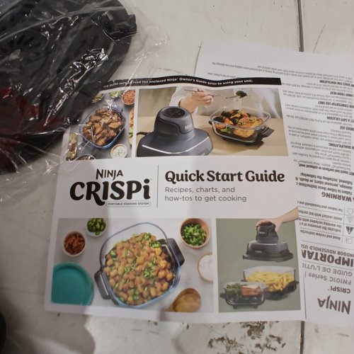 NINJA CRISPI PORTABLE GLASS AIR FRYER - 4QT - GREY/BLACK (MODEL: FN101CSD) image 6