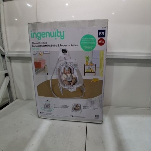 INGENUITY SIMPLECOMFORT CRADLING ROCKER SWING, PLUG-IN SWING WITH SOOTHING VIBRATIONS & 6 SPEEDS - RAYLAN - (MODEL: 11791 0313) image 7