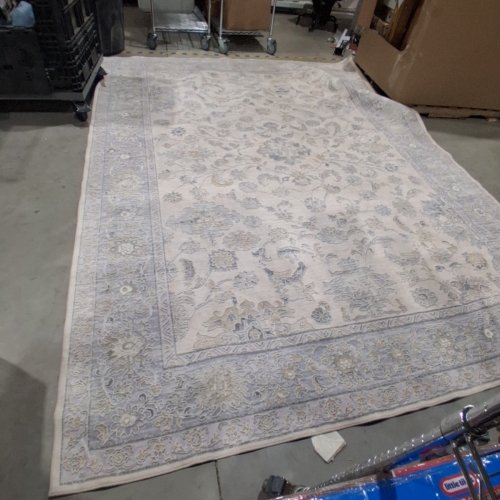 PURECOZY WASHABLE AREA RUG -9FT X 12FT- BLUE/GREY image 2