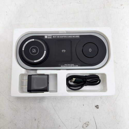 TEGISPAK 3 IN 1 WIRELESS CHARGER FOR IPHONE + APPLE WATCH + AIRPODS PRO - BLACK/GREY (MODEL:FD-318) image 2