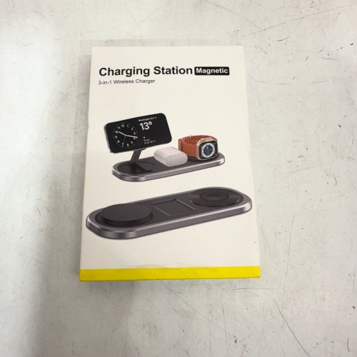 TEGISPAK 3 IN 1 WIRELESS CHARGER FOR IPHONE + APPLE WATCH + AIRPODS PRO - BLACK/GREY (MODEL:FD-318) image 3