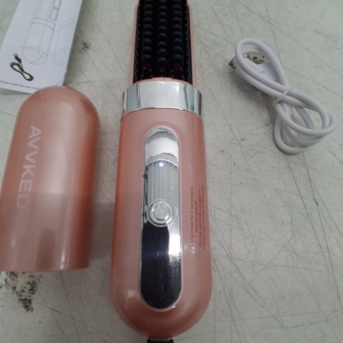 CORDLESS RECHARGEABLE HAIR STRAIGHTENER / BRUSH - PINK (MODEL: ZXCV1Q) image 2