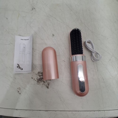 CORDLESS RECHARGEABLE HAIR STRAIGHTENER / BRUSH - PINK (MODEL: ZXCV1Q) image 3