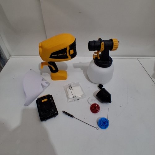 HOYOA CORDLESS PAINT SPRAYER GUN WITH DEWALT 20V BATTERY - 1300ML - YELLOW/BLACK (MODEL: KLB-014) image 2