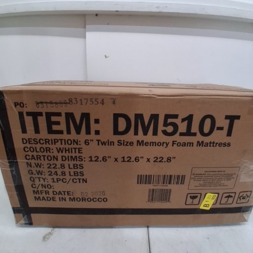 ARTEMISIA MEMORY FOAM MATTRESS - 6" TWIN - WHITE (MODEL: DM510-T) image 4