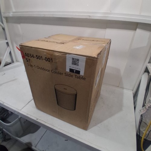 GYMAX 3-IN-1 OUTDOOR COOLER SIDE TABLE - 14.5" X 14.5" X 16.5" - 6.2 GAL CAP - 165LBS CAP - BLACK (ITEM: A034-501-001) image 8