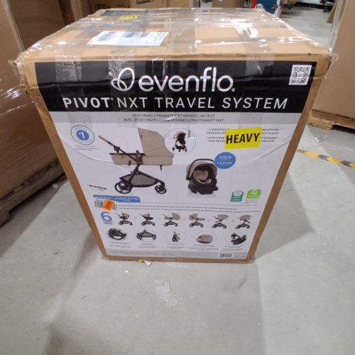 EVENFLO PIVOT NXT TRAVEL SYSTEM WITH LITEMAX NXT INFANT CAR SEAT - 50LBS MAX LATTE BEIGE (MODEL: TS101412572C) image 11