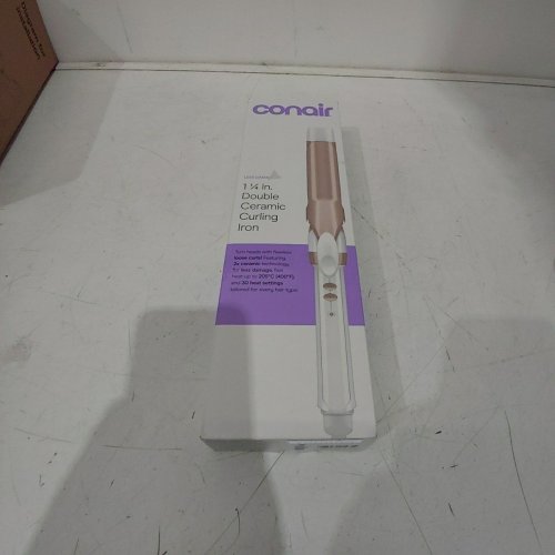 CONAIR DOUBLE CERAMIC CURLING IRON - 1 1/4" BARREL - WHITE/ROSE GOLD (MODEL: CD702GNRC/CD702LC) image 4