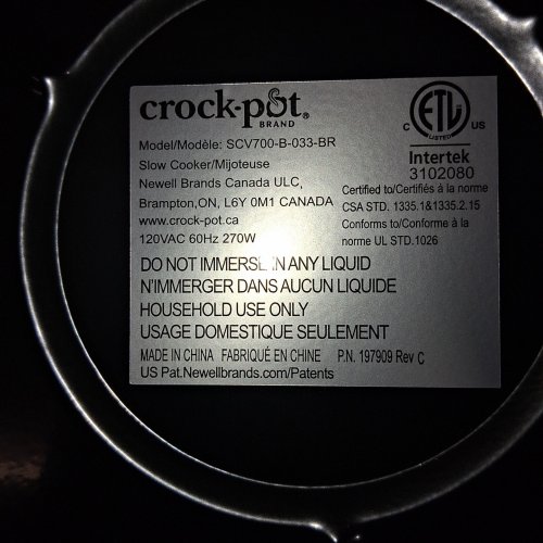 CROCKPOT MANUAL OVAL SLOW COOKER - 8QT - BLACK (MODEL: SCV800) image 4