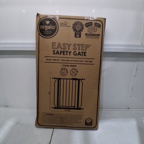 REGALO EASY-STEP METAL WALK-THROUGH SAFETY GATE - 30" X 29'' - 38.5'' - WHITE (MODEL: 1160DS) image 4