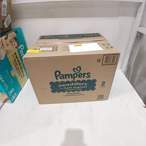 186PK PAMPERS SWADDLERS DISPOSABLE DIAPERS - SIZE 2 image 2