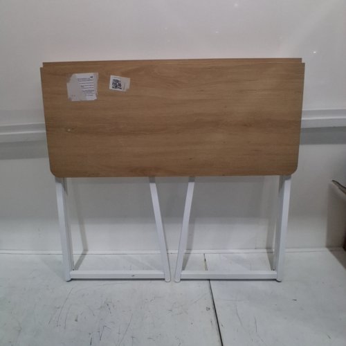 VEVOR FOLDING DESK FOR SMALL SPACES WITH STORAGE HOOKS - 31.5" - OAK/WHITE image 2