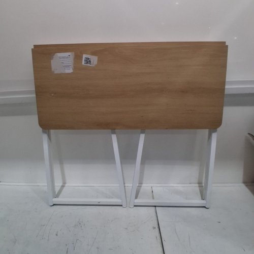 VEVOR FOLDING DESK FOR SMALL SPACES WITH STORAGE HOOKS - 31.5" - OAK/WHITE image 3