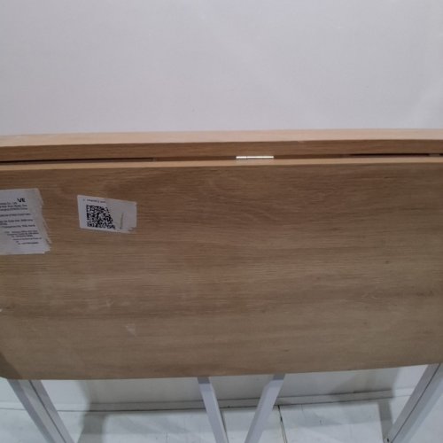 VEVOR FOLDING DESK FOR SMALL SPACES WITH STORAGE HOOKS - 31.5" - OAK/WHITE image 4