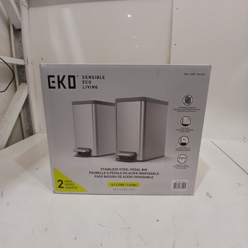 2PK EKO STEP ON TRASH CAN - 6.7L EACH - STAINLESS STEEL - (MODEL: 1941814) image 3