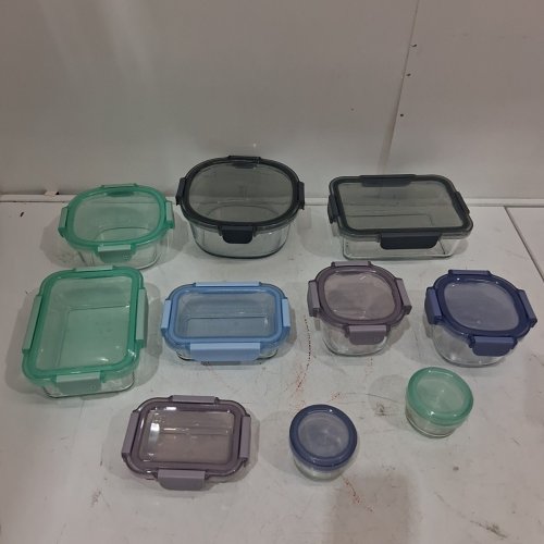 20PC ELLO COLOR LOCK MIXED MEAL PREP GLASS FOOD STORAGE CONTAINERS - ASSORTED COLORS (MODEL: 1969922) image 2