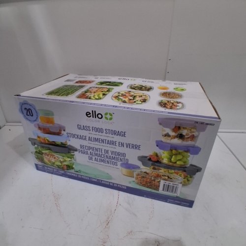 20PC ELLO COLOR LOCK MIXED MEAL PREP GLASS FOOD STORAGE CONTAINERS - ASSORTED COLORS (MODEL: 1969922) image 3