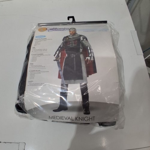 7PC MEN'S CALIFORNIA COSTUMES MEDIEVAL KNIGHT COSTUME - LARGE/ EXTRA LARGE - MULTICOLOUR (STYLE: 01370) image 2