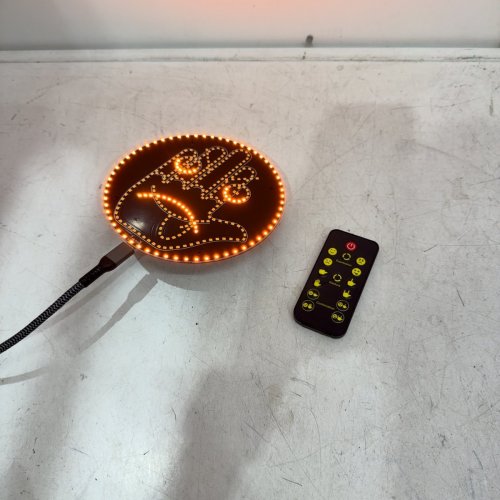 LED REMOTE CONTROL EMOJI GESTURE CAR LIGHT - BLACK / AMBER image 2