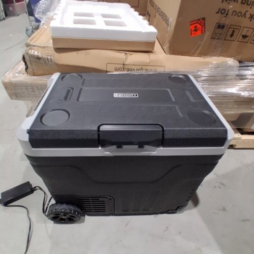 EUHOMY DUAL ZONE ELECTRIC PORTABLE COOLER - 12V/24V - 45L - BLACK/GREY (MODEL: ZBD-50D/CF024-50BL-CAEH) image 3