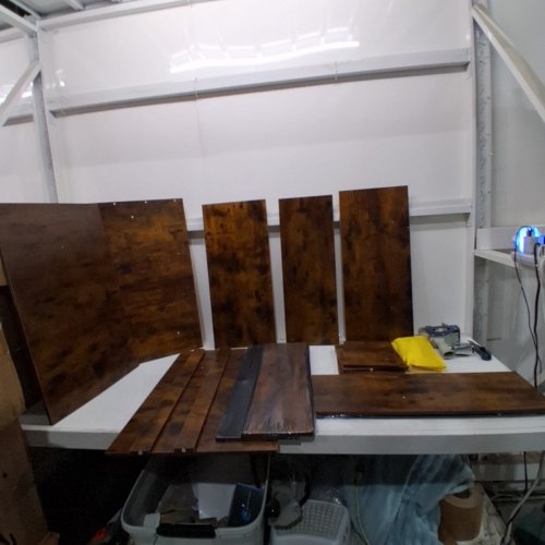 VEVOR WASHER DRYER COUNTERTOP WITH SHELF AND 2 DRAWERS & 2 HOOKS- 54" X 27" - BROWN (MODEL: DX0202-C250399S-03) image 3