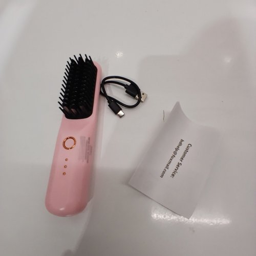 WIRELESS RECHARGABLE HAIR STRAIGHTENING COMB WITH 3 SETTINGS - 5 V - PINK (MODEL: Z6) image 3