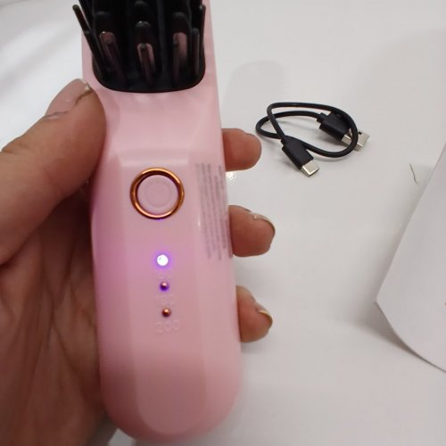 WIRELESS RECHARGABLE HAIR STRAIGHTENING COMB WITH 3 SETTINGS - 5 V - PINK (MODEL: Z6) image 4