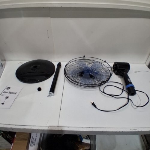 WESTINGHOUSE ADJUSTABLE HEIGHT OSCILLATING PEDESTAL FAN - 16" - BLACK/BLUE (MODEL: WSFSB1601BL) image 3