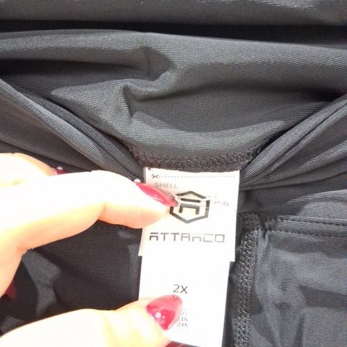 WOMEN'S ATTACO SCALLOPED BOTTOMS LEGGINGS - 2X - BLACK image 3