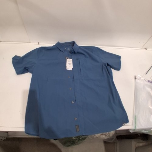MEN'S WORLD WIDE SPORTSMAN 3D COOL SEACREST SHORT SLEEVE BUTTON-UP SHIRT - EXTRA LARGE - BERING SEA BLUE image 2