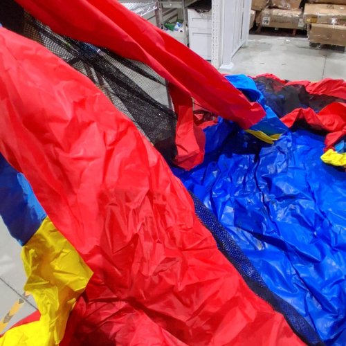 INFLATABLE BOUNCE HOUSE WITH SLIDE - 10FT X 6FT - RED/BLUE/YELLOW image 6