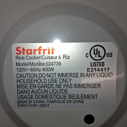 STARFRIT 10 CUP RICE COOKER WITH CERAMIC COATING - GREY (MODEL: 024739) image 6