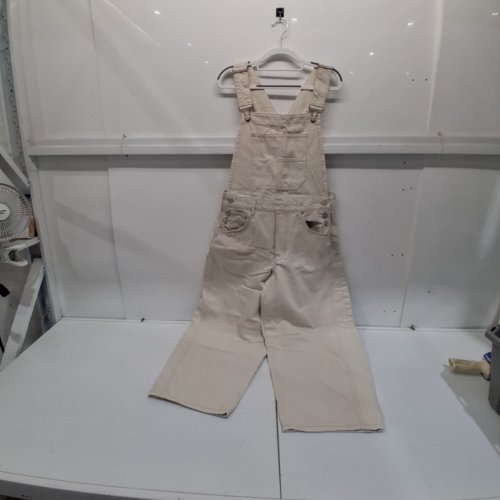 WOMEN'S FREE PEOPLE WE THE FREE ZIGGY DENIM OVERALLS - MEDIUM - CREAM image 2