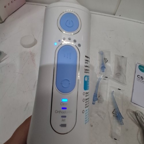 COSLUS ORAL IRRIGATOR PORTABLE WATER TEETH FLOSSER WITH 3 MODES & 6 PRESSURE SETTINGS - WHITE / BLUE (MODEL: C51) image 2