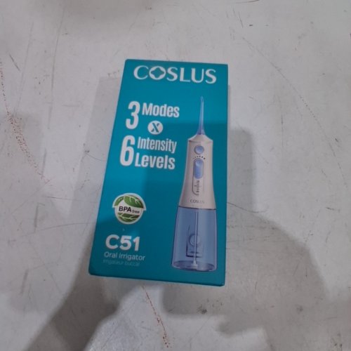 COSLUS ORAL IRRIGATOR PORTABLE WATER TEETH FLOSSER WITH 3 MODES & 6 PRESSURE SETTINGS - WHITE / BLUE (MODEL: C51) image 5