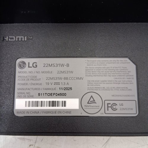 LG IPS FULL HD MONITOR WITH AMD FREESYNC - 100HZ - 21.5" - BLACK (MODEL: 22MS31W) image 7