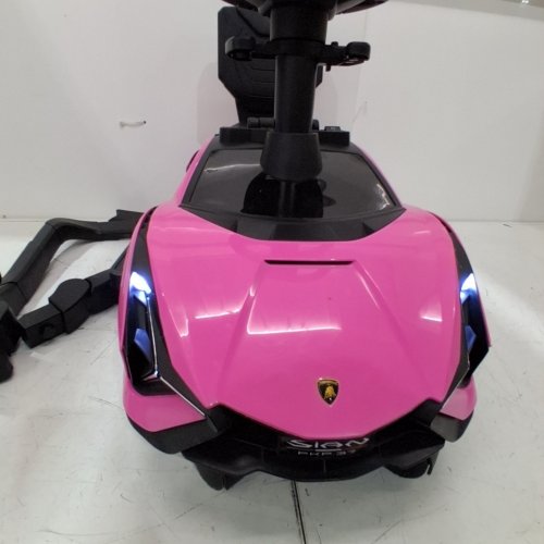 3-IN-1 LAMBORGHINI SIAN PUSH CAR/STROLLER WITH LIGHTS & MUSIC - PINK image 2