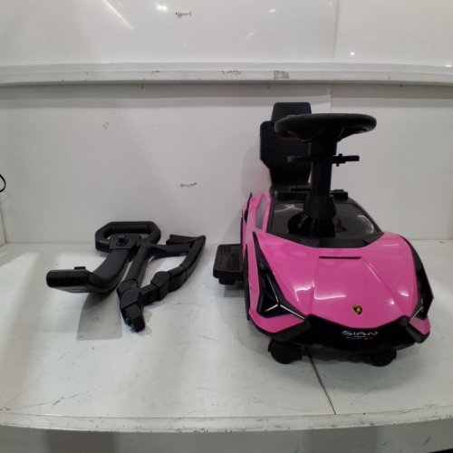 3-IN-1 LAMBORGHINI SIAN PUSH CAR/STROLLER WITH LIGHTS & MUSIC - PINK image 3