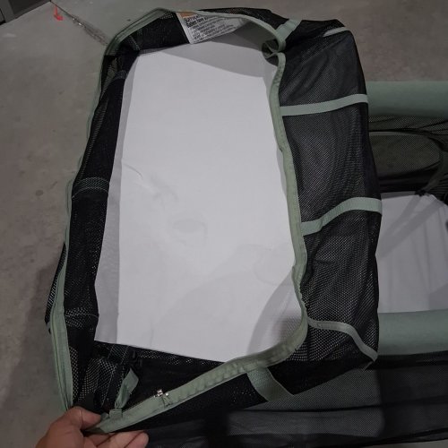 BABYMOOV MOOV AND COMFY 3-IN-1 LIGHTWEIGHT TRAVEL CRIB, BABY PLAY YARD, AND INFANT BASSINET - 32.7" X 47.6" X 28" - GREEN/GREY image 4