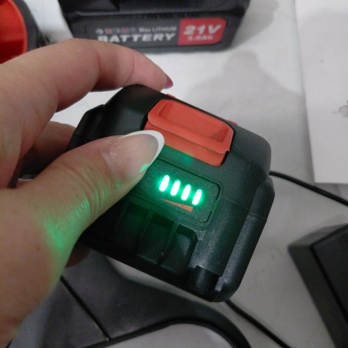 LAWN CUTTER BATTERY OPERATED 4-IN-1 CORDLESS BRUSH CUTTER/WEED EATER/GRASS TRIMMER/LAWN MOWER WITH ACCESSORIES - 21 V - RED/BLACK image 2
