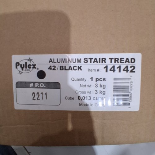 PYLEX ALUMINUM STAIR TREAD BASE, 11" X 42" - BLACK (MODEL: 14141) image 6