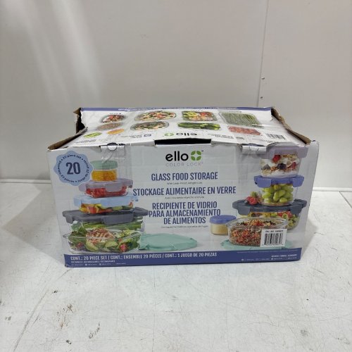 20PC ELLO COLOR LOCK MIXED MEAL PREP GLASS FOOD STORAGE CONTAINERS - ASSORTED COLORS (MODEL: 1969922) image 3