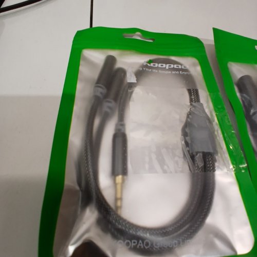 2 KOOPAO 3.5 MM AUDIO SPLITTER CABLES - BLACK image 3