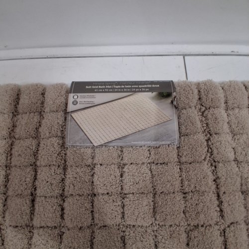 MINERAL SPRING PLUSH GRID BATH MAT - 2FT X 3FT - TAN/BEIGE (MODEL: 1796299) image 3