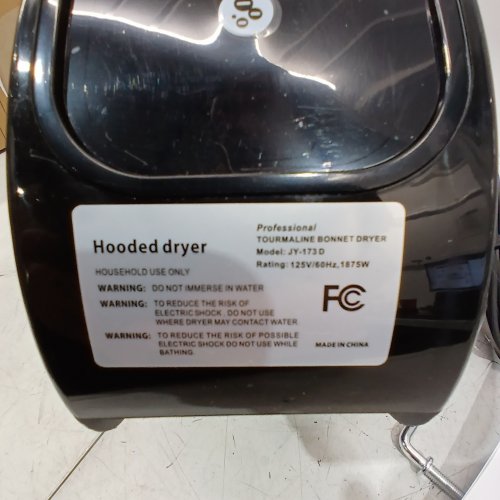 COLLIFORD PROFESSIONAL STAND HOOD HAIR DRYER WITH DIGITAL TIMER - 1875 WATTS - BLACK (MODEL: JY-173D) image 6