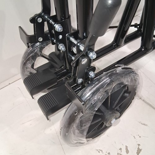 DRIVE MEDICAL FOLDING TRANSPORT WHEELCHAIR WITH SWING AWAY FOOT REST - 300LBS MAX- 19''- BLACK (MODEL: ATC19-BK) image 6
