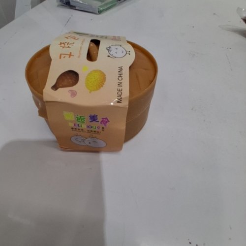 MYSTERY DUMPLING SQUISHY WITH STEAMER BOX, STRESS BALL, SOFT SQUEEZE FIDGET SENSORY TOY - AGES 3+ - BEIGE image 3