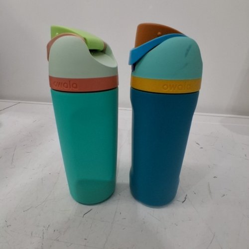 2PK OWALA FREESIP STAINLESS STEEL WATER BOTTLE - 16 OZ - BLUE/GREEN image 2